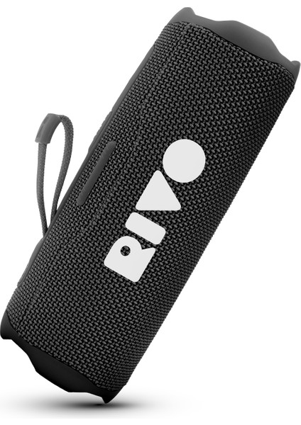 Rivo Siyah Taşınabilir Bluetooth Kablosuz Hoparlör 12 Saat Oynatma Çoklu Bağlantı
