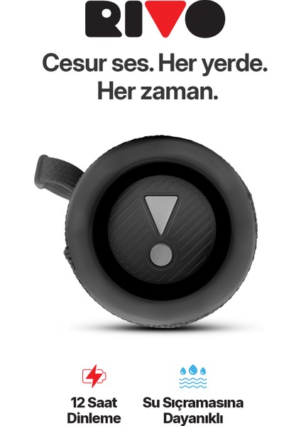 Rivo Siyah Taşınabilir Bluetooth Kablosuz Hoparlör 12 Saat Oynatma Çoklu Bağlantı fiyatları
