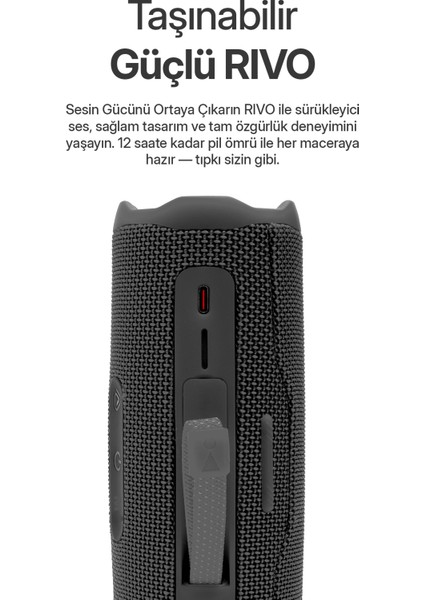 Rivo Siyah Taşınabilir Bluetooth Kablosuz Hoparlör 12 Saat Oynatma Çoklu Bağlantı modelleri