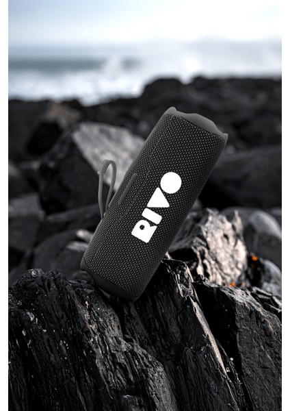 Rivo Siyah Taşınabilir Bluetooth Kablosuz Hoparlör 12 Saat Oynatma Çoklu Bağlantı fırsatları