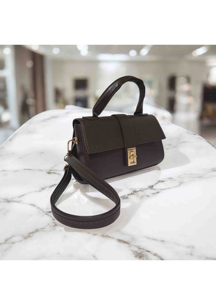 Kahverengi Kadın Günlük Şık Mini El ve Omuz Çantası modelleri