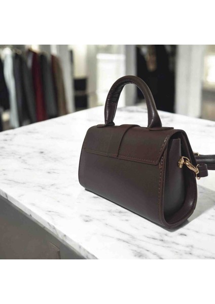 Kahverengi Kadın Günlük Şık Mini El ve Omuz Çantası fırsatları