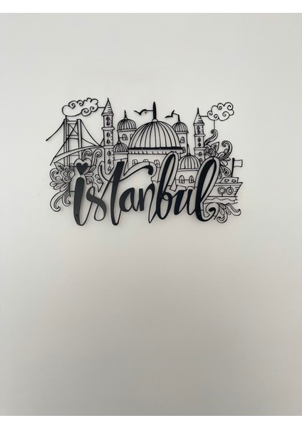 Istanbul Silüeti Dekoratif Metal Tablo – Şehir Temalı Duvar Dekoru fiyatları