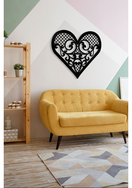 Desenli Kalp Figürlü Metal Tablo Iıı | Romantik Duvar Dekoru