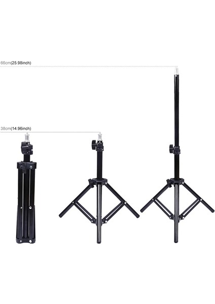 Puluz 70CM Çift Telefon Tutucu 6.2cm LED Işık Stand Youtubercanlı Yayın Selfie - A696H468-M97 fırsatları