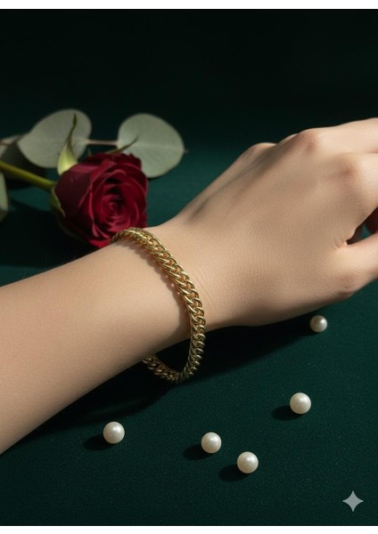 Gold Çelik Şık Bileklik