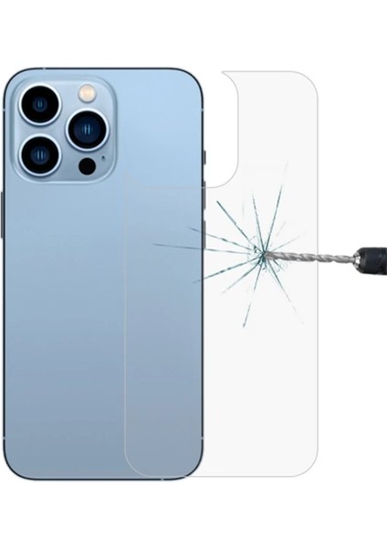 Ally iPhone 13 Pro Max 6.7 Tempered Şeffaf Arka Cam KORUYUCU-(5775) - A889H928-M11889
