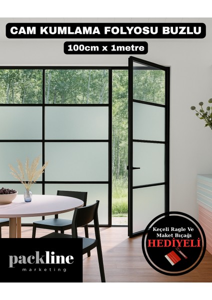 Packline Marketing Cam Kumlama Folyosu Buzlu Cam Filmi Ofis, Ev, Duşakabin, Cam Balkon 100CMX1M