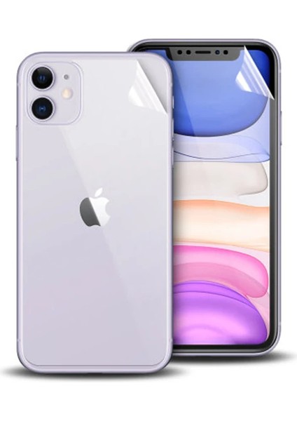 Iphone 11 6.1 Film Ön Arka Full Koruyucu Membran Nano Hidrojel Koruyucu SET-(5775) - A602H615-M59