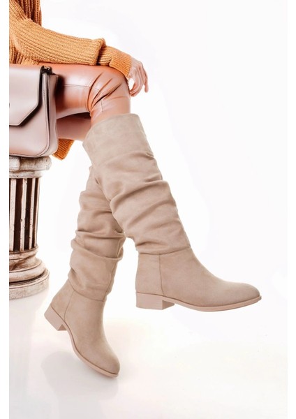 Winda Bej Süet Körüklü Çizme fiyatları