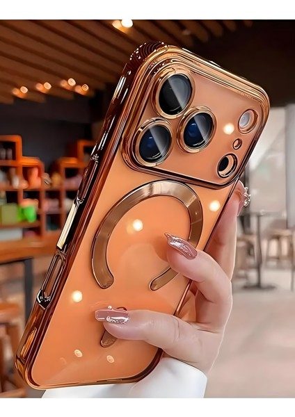 iPhone 17 Pro Kılıf Kamera Lens Korumalı Magsafe Şarj Kilifi Şeffaf Renkli Yumuşak Kapak