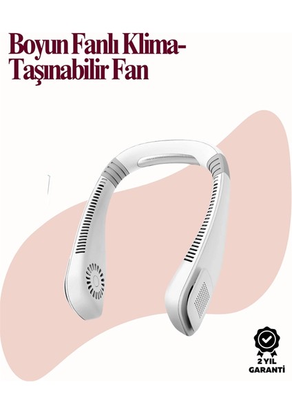 Kanatsız Boyun Tipi Fan | Giyilebilir Serinletici, Düşük Sesli, Hafif Abs Gövde, USB Şarj Edilebilir