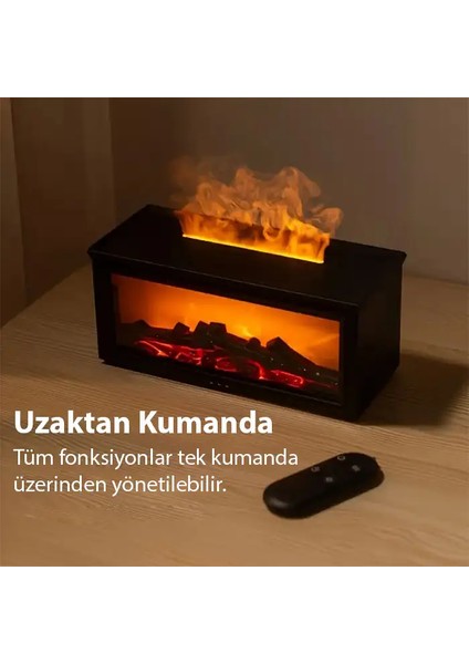 Ezere A4 Şömine Esintili Aromaterapi Difüzörü Ultrasonik Hava NEMLENDICI-(5775) - A754H376-M29 fırsatları