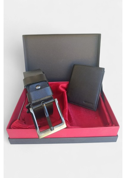 Hakiki Deri Kemer Cüzdan Seti LD615