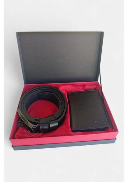 Hakiki Deri Kemer Cüzdan Seti LD615