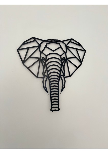 Geometrik Fil Metal Duvar Tablosu – Modern Siyah Tasarım fiyatları