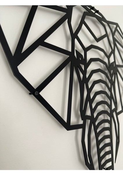 Geometrik Fil Metal Duvar Tablosu – Modern Siyah Tasarım fırsatları