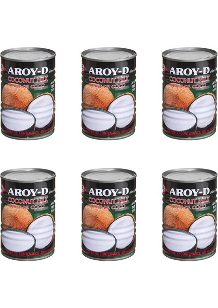 Aroy D Hindistan Cevizi Sütü 400 ml 6 Lı Set