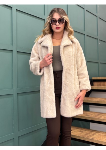 Ekstra Yumuşak Doku Dolgun Kancalı Uzun Kürk Kaban fırsatları