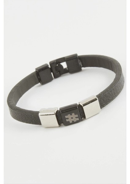 Kare Kaliteli Suni Deri Bileklik