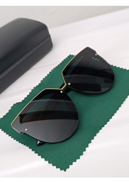 Kadın Güneş Gözlüğü Siyah Yuvarlak Çerçeve UV400 fiyatları