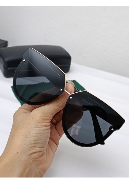 Kadın Güneş Gözlüğü Siyah Yuvarlak Çerçeve UV400 modelleri