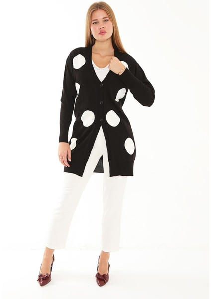 Ince Triko Hırka Puantiye Desen modelleri