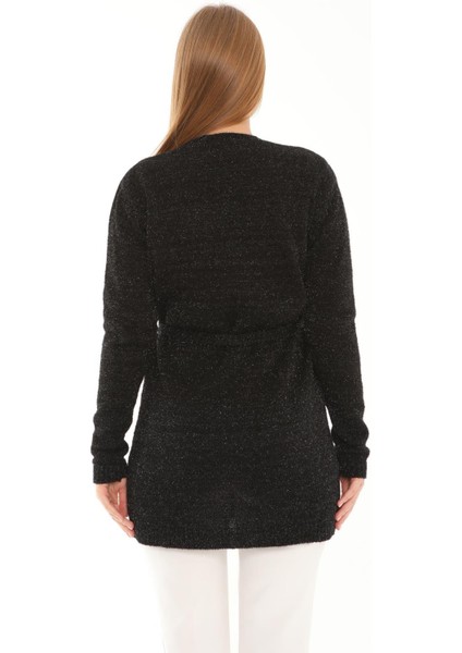 Simli Kuşaklı Simli Iplik Triko Hırka fırsatları