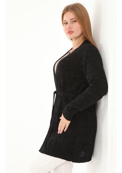 Simli Kuşaklı Simli Iplik Triko Hırka indirimleri