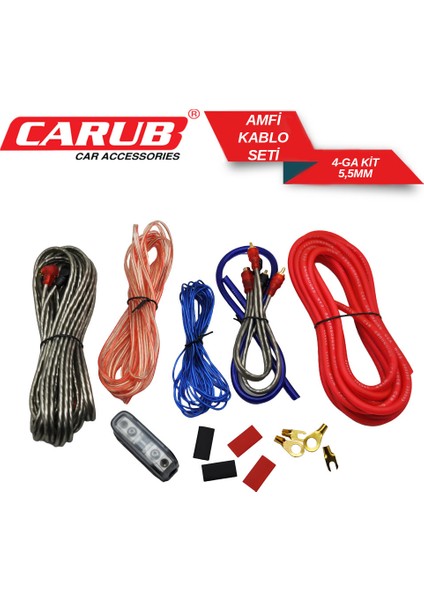 Carub Amfi Tesisat Kablo Seti 4ga Kit 5.5 mm Amfi Kablo Seti