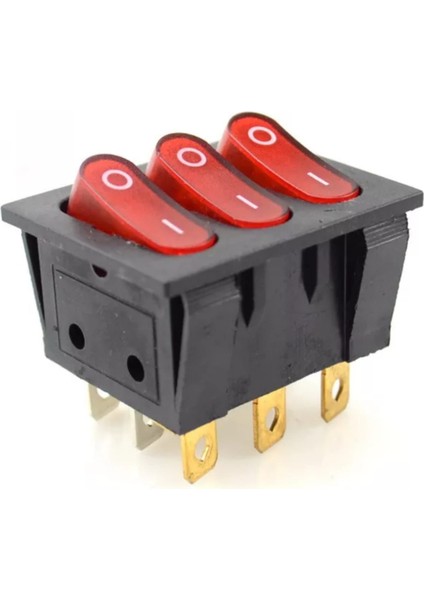 MR-135 Üçlü Işıklı Soba Fırın Anahtarı On-Off 9 Bacaklı