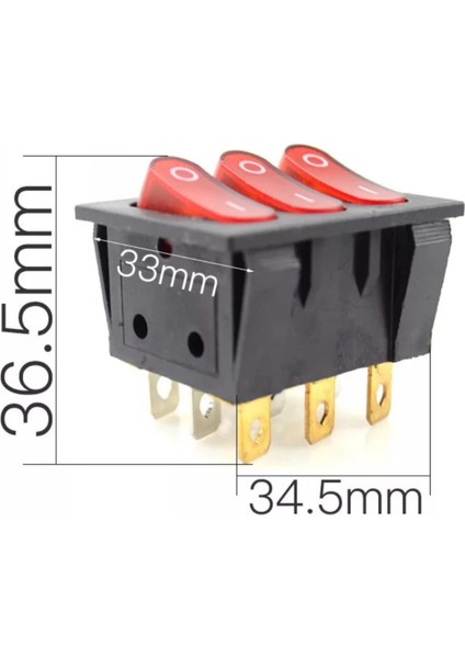 MR-135 Üçlü Işıklı Soba Fırın Anahtarı On-Off 9 Bacaklı modelleri