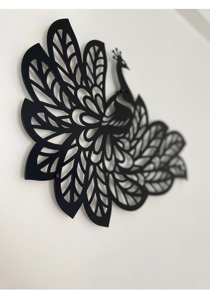 Tavus Kuşu Metal Duvar Tablosu – Zarif Siyah Dekoratif Tasarım modelleri