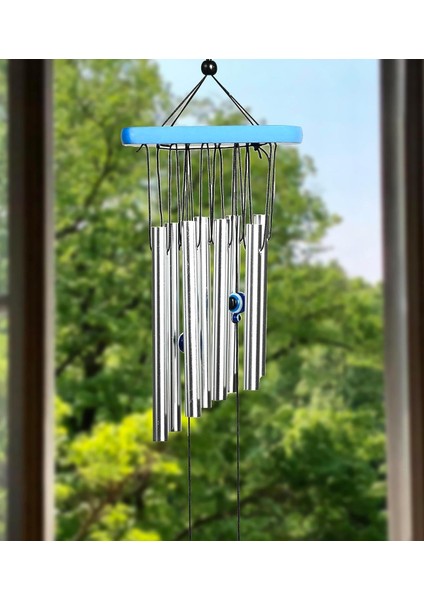 Feng Shui Nazar Boncuğu Rüzgar Çanı Metal Kötü Göze Karşı Dış Mekan Dekoratif Bahçe Kapı Süsü 52 Cm. indirimleri