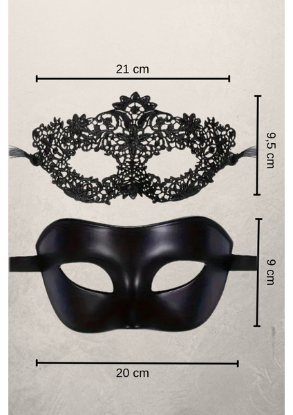 Çiftler İçin İkili Parti Maskesi Seti - Dantel Göz Maskesi ve Venedik Maskesi fiyatları