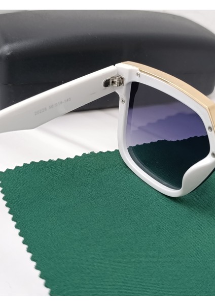 Kadın Güneş Gözlüğü Büyük Yuvarlak Beyaz fırsatları