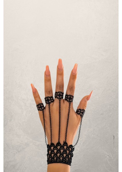 Gotik Viktorya Tarzı Yüzük El Zinciri