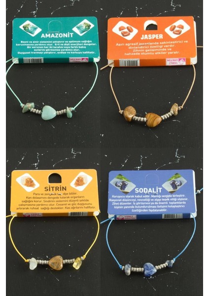 Kalp Karışık Doğaltaş Bileklik