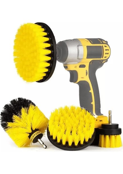 Matkap Ucuna Takılan 3&amp;apos;lü Fırça Temizlik Seti (5148)