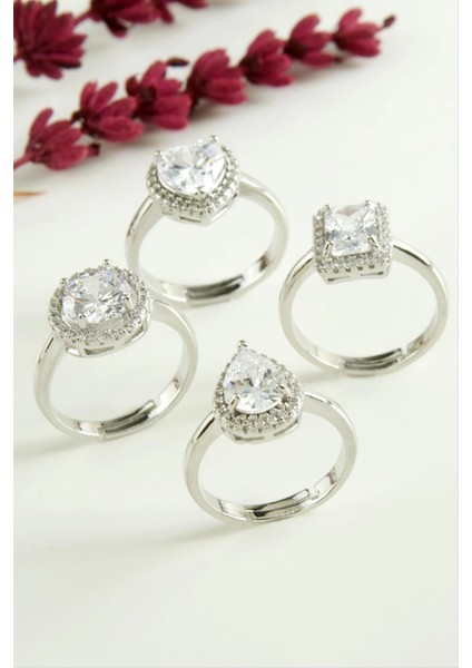 Karışık Lüks Zirkon Taşlı Ciddi Ilişki Yüzüğü