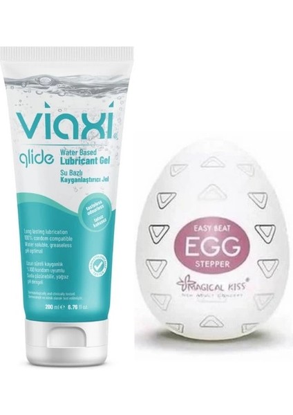 Egg Stepper Mastürbatör ve Viaxi Glide Jel 200 Ml. Etkili Etki Süper Zevk
