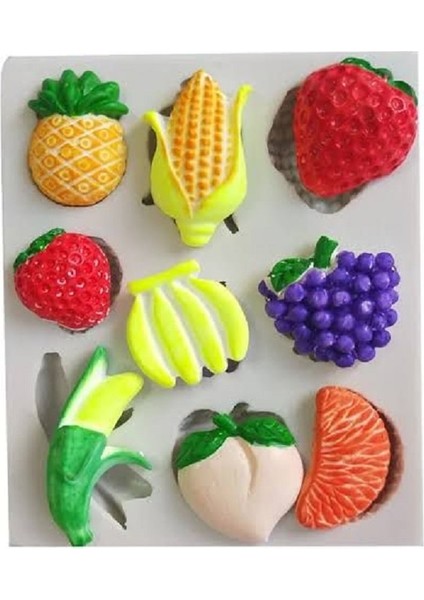 Silikon Meyve Şekilli Kalıp – 9 Farklı Meyve Modeli