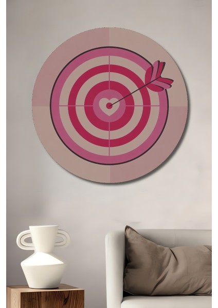 Kalp Hedef Dekoratif Ahşap Mdf Ev/işyeri Duvar Tablo Yuvarlak Ev/işyeri Duvar Tablo