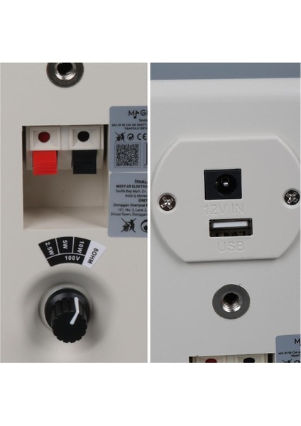 Mv-21 10 cm 40 Watt Komütatörlü Hat Trafolu Beyaz Sütun Hoparlör (2'li Takım) fırsatları