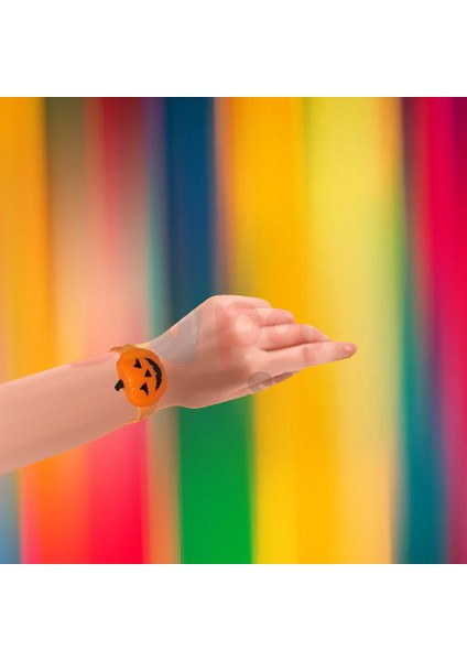 Halloween Cadılar Bayramı Bal Kabağı Bileklik Işıklı 3 Modlu Esnek Her Kola Uyum Sağlar