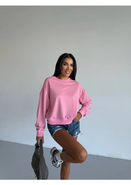 2 Iplik Bisiklet Yaka Sweat Pembe F2339 fırsatları