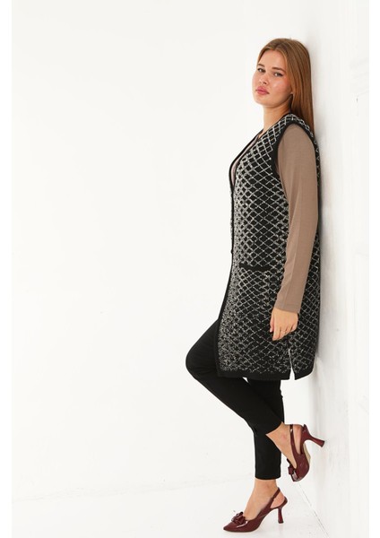 Dolu Örgü Triko Uzun Yelek 1548 fırsatları