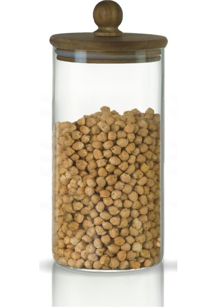 Boncuk Sap Akasya Kapaklı 1500ML Yüksek Borosilikat Cam Saklama Kavanozu