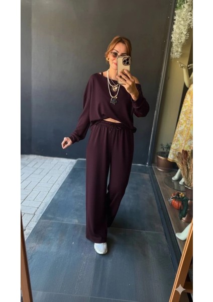 Mdb Kadın Uzun Kollu Tek Omuzdan Açık Viskon Iki Iplik Bluz ve Pantolon Ikili Takım fiyatları