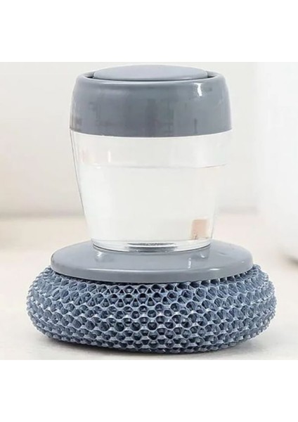 Sıvı Sabun Hazneli Bulaşık Süngeri – Paslanmaz Tel Başlıklı Pratik Yıkama Süngeri